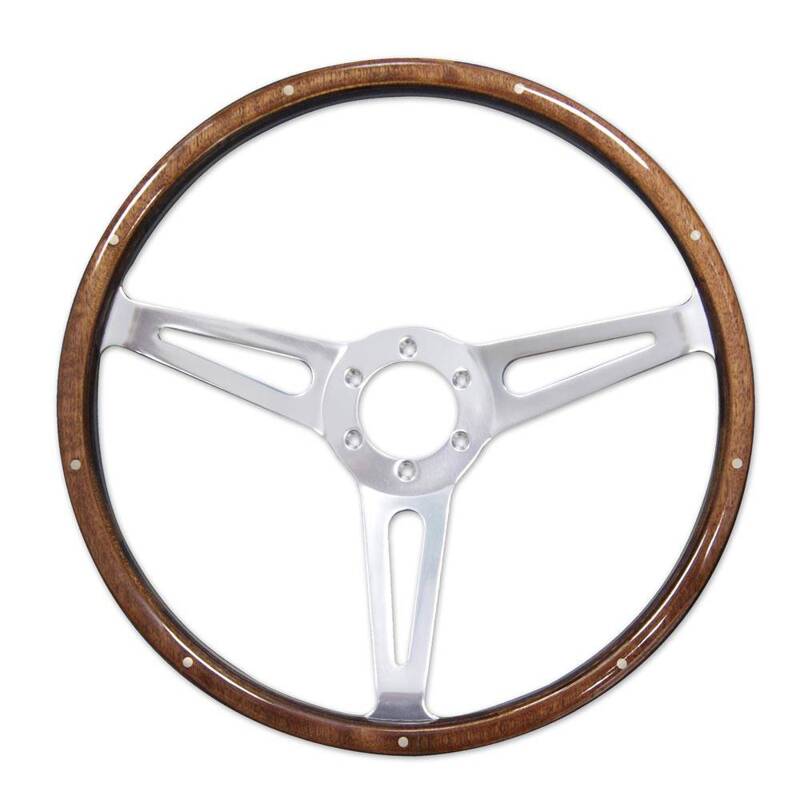 Sport steering wheel wood with rivet (diam. 38cm) 2CV/DYANE/MEHARI
